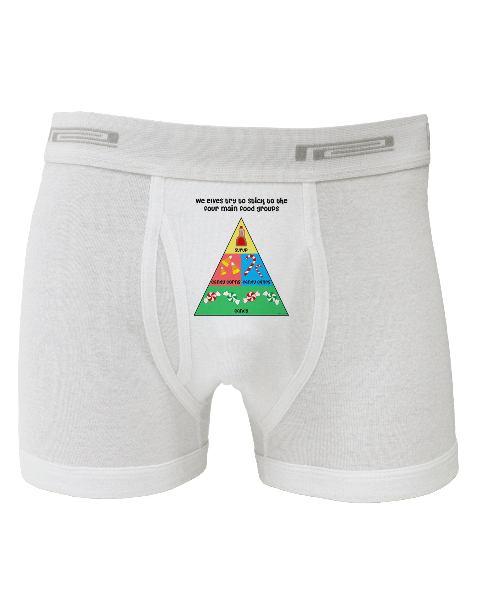 Main Food Groups of an Elf - Christmas Boxer Briefs-Boxer Briefs-TooLoud-White-Small-Davson Sales
