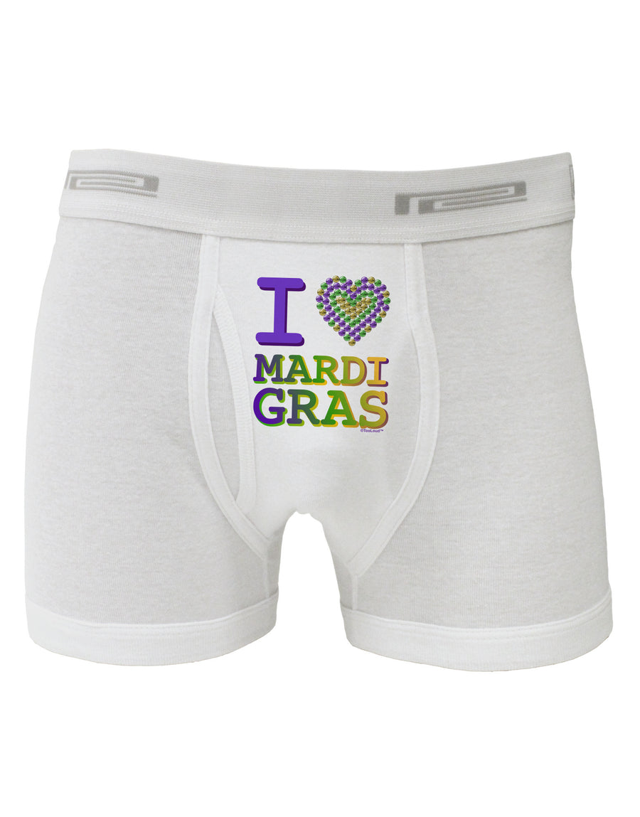 I Love Heart Mardi Gras Boxer Briefs-Boxer Briefs-TooLoud-White-Small-Davson Sales