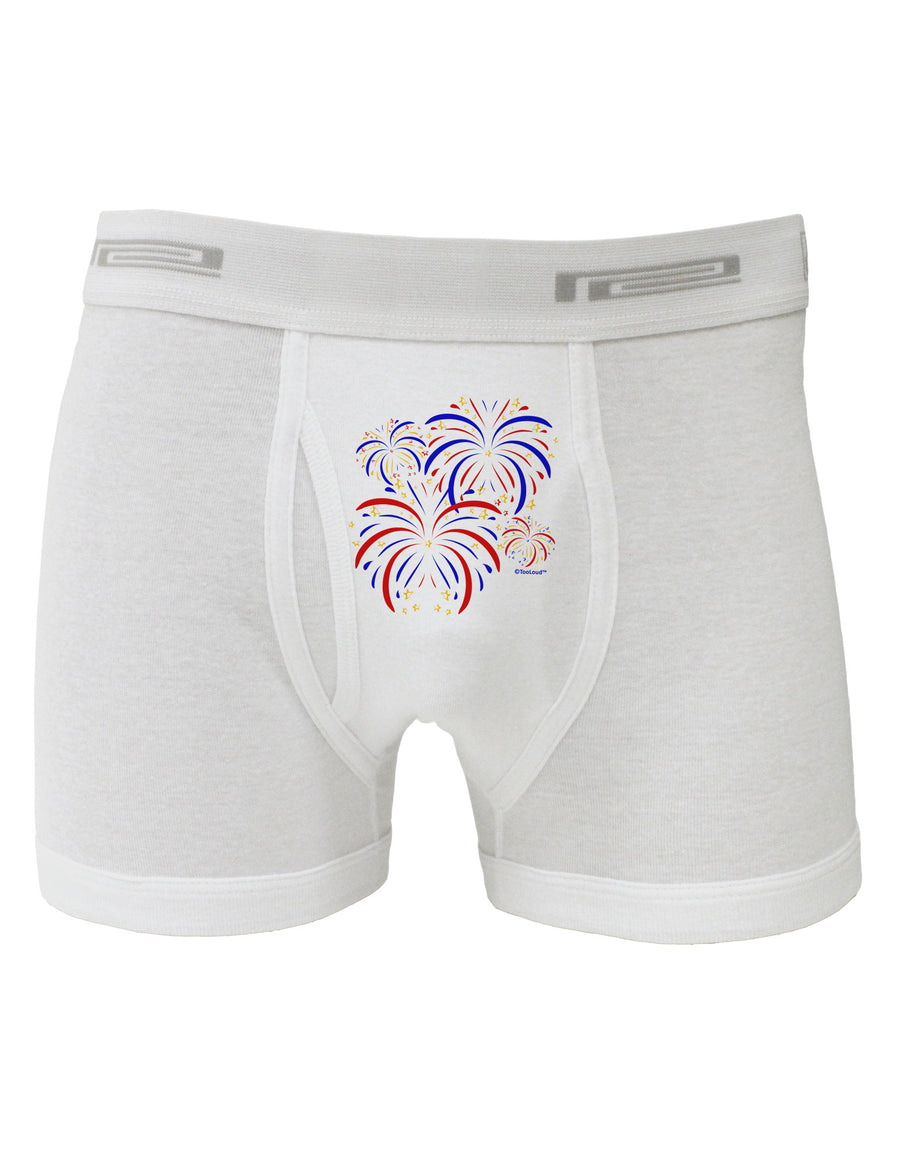 Patriotic Fireworks with Bursting Stars Boxer Briefs by TooLoud-Boxer Briefs-TooLoud-White-Small-Davson Sales