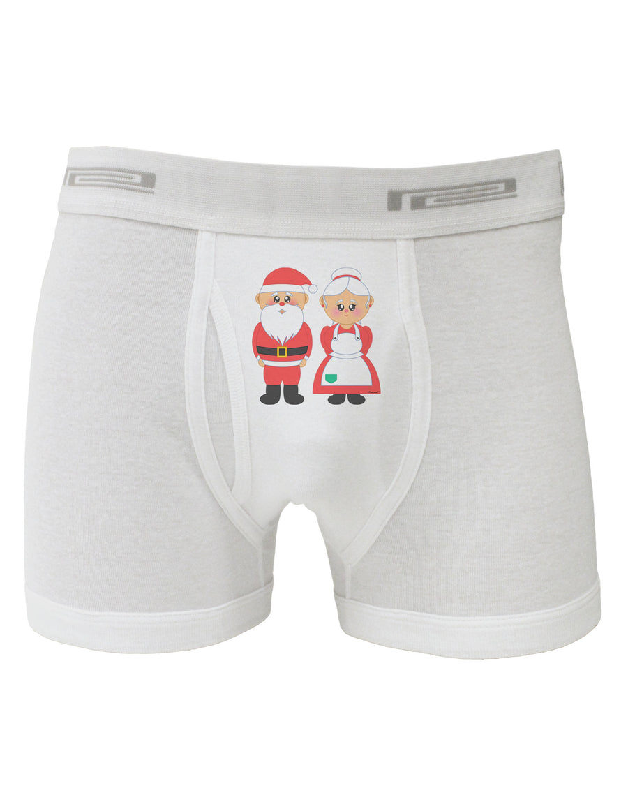 Cute Mr and Mrs Santa Claus Couple Christmas Boxer Briefs-Boxer Briefs-TooLoud-White-Small-Davson Sales