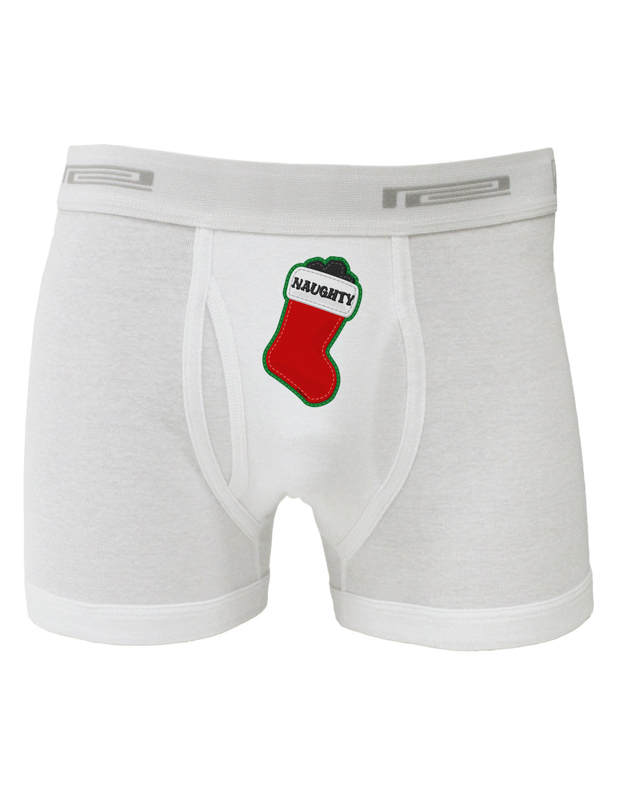 Naughty Coal Cute Christmas Stocking Boxer Briefs-Boxer Briefs-TooLoud-White-Small-Davson Sales