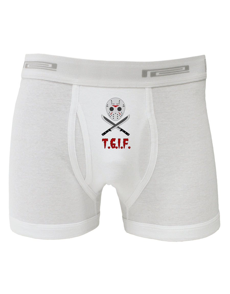 Scary Mask With Machete - TGIF Boxer Briefs-Boxer Briefs-TooLoud-White-Small-Davson Sales