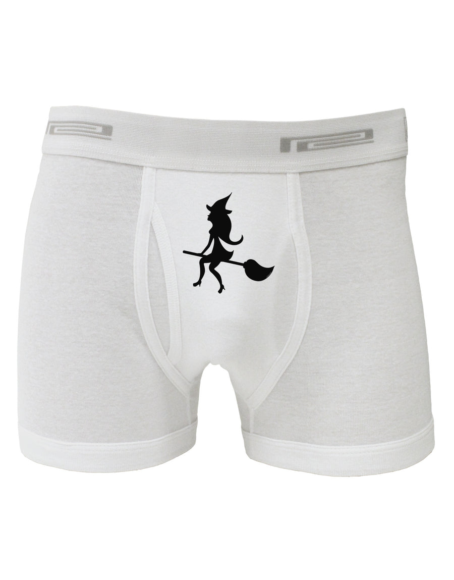 Cute Witch on Broom Silhouette Halloween Boxer Briefs-Boxer Briefs-TooLoud-White-Small-Davson Sales