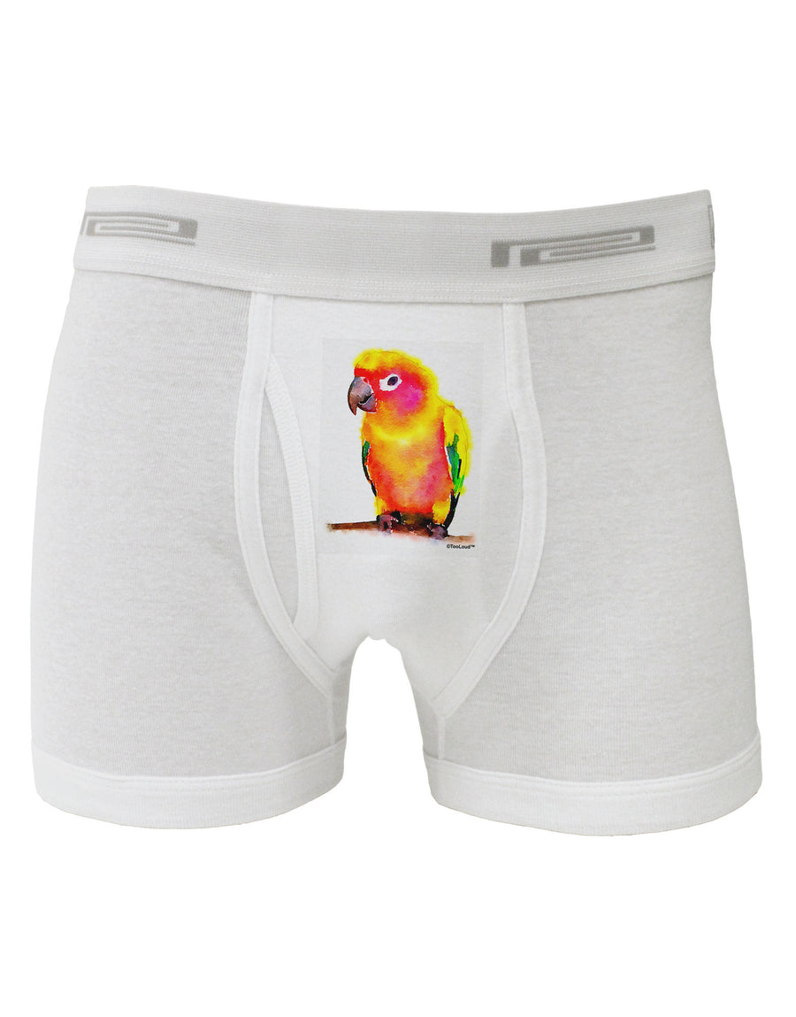 Sun Conure Parrot Watercolor Boxer Briefs-Boxer Briefs-TooLoud-White-Small-Davson Sales