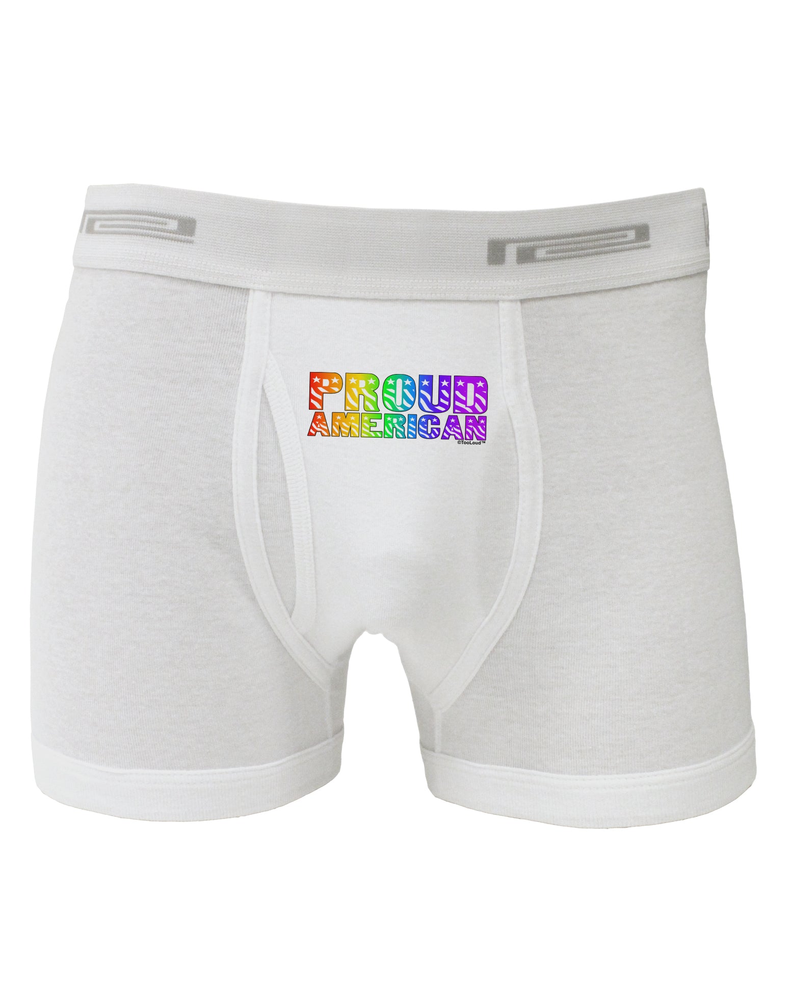 Proud American Rainbow Text Boxer Briefs by TooLoud-Boxer Briefs-TooLoud-White-Small-Davson Sales