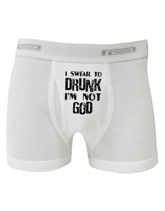 I swear to DRUNK I'm not GOD Boxer Briefs-Boxer Briefs-TooLoud-White-Small-Davson Sales
