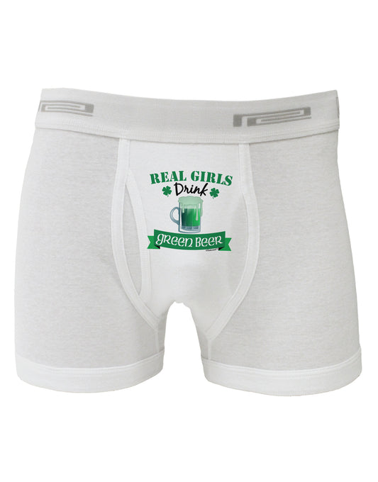 Real Girls Drink Green Beer Boxer Briefs-Boxer Briefs-TooLoud-White-Small-Davson Sales