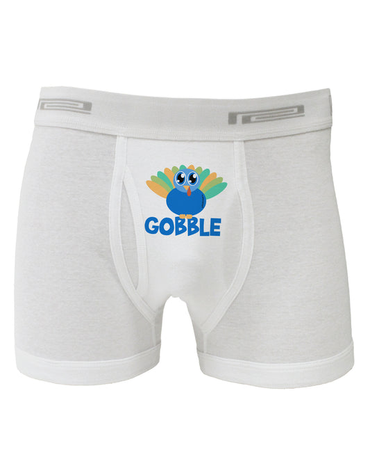Cute Gobble Turkey Blue Boxer Briefs-Boxer Briefs-TooLoud-White-Small-Davson Sales
