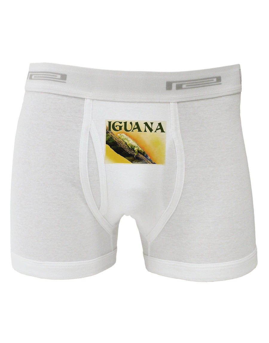 Iguana Watercolor Text Boxer Briefs-Boxer Briefs-TooLoud-White-Small-Davson Sales