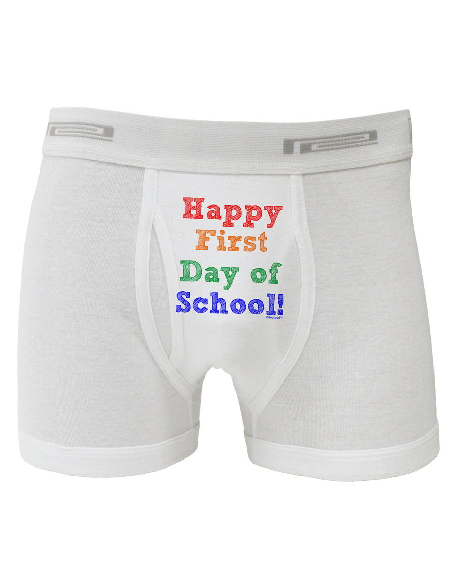 Happy First Day of School Boxer Briefs-Boxer Briefs-TooLoud-White-Small-Davson Sales