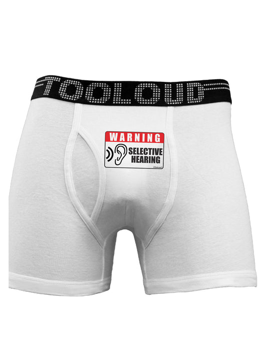 Warning Selective Hearing Funny Boxer Briefs by TooLoud-Boxer Briefs-TooLoud-White-Small-Davson Sales