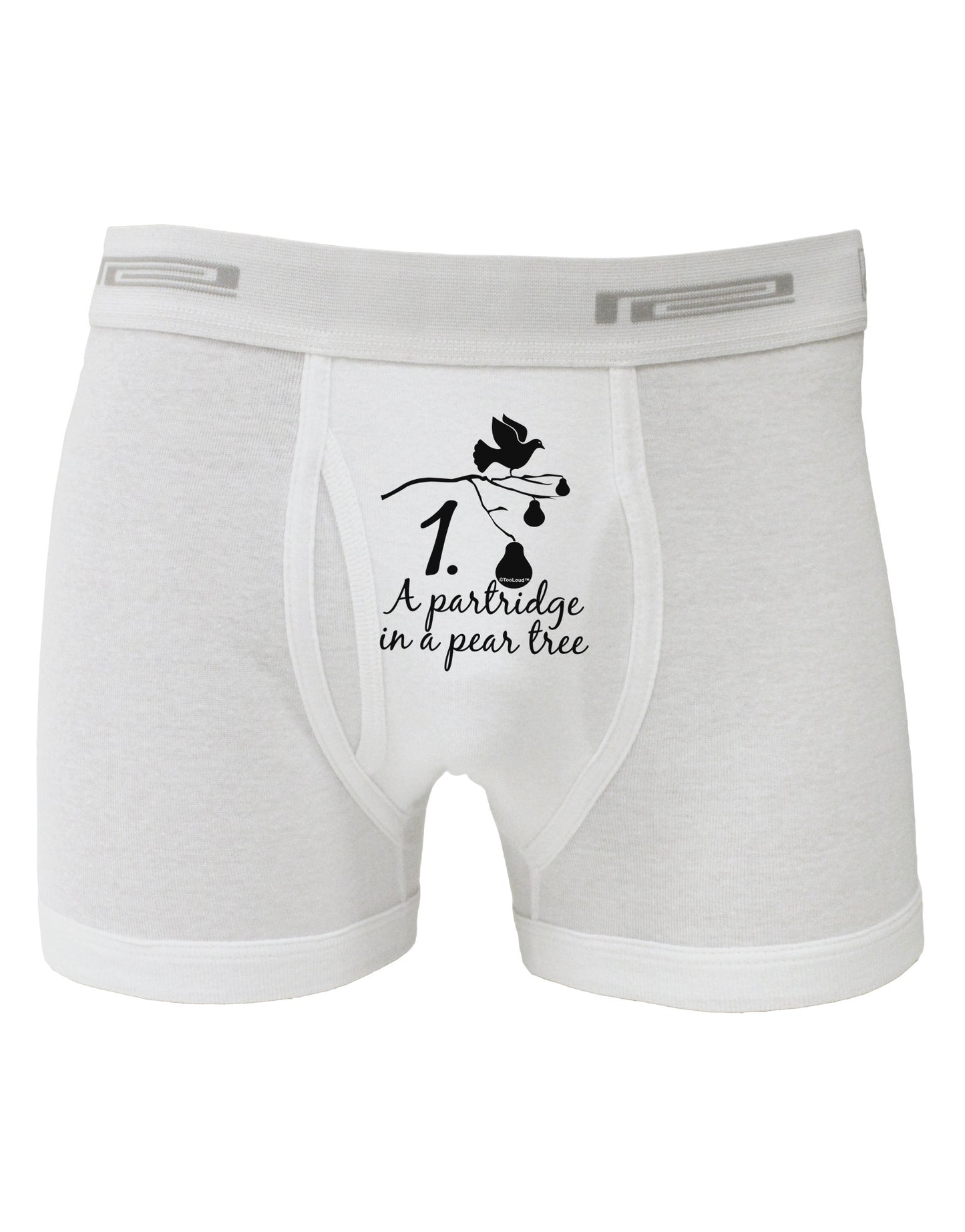 Partridge In A Pear Tree Text Boxer Briefs-Boxer Briefs-TooLoud-White-Small-Davson Sales