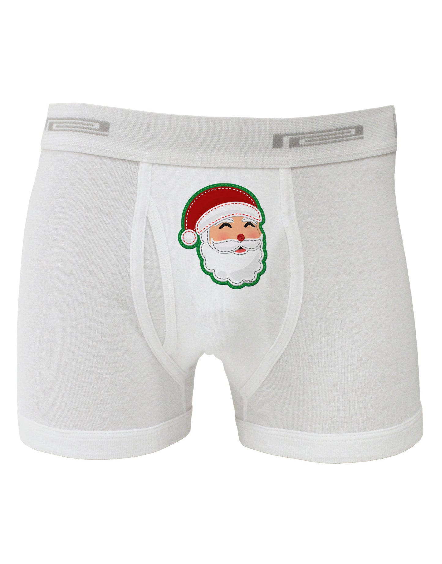 Cute Santa Claus Face Faux Applique Boxer Briefs-Boxer Briefs-TooLoud-White-Small-Davson Sales