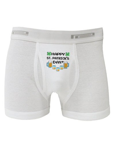 Pixel Happy St Patricks Day Boxer Briefs-Boxer Briefs-TooLoud-White-Small-Davson Sales