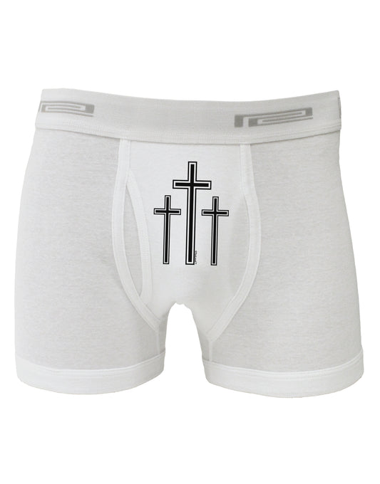 Three Cross Design - Easter Boxer Briefs by TooLoud-Boxer Briefs-TooLoud-White-Small-Davson Sales