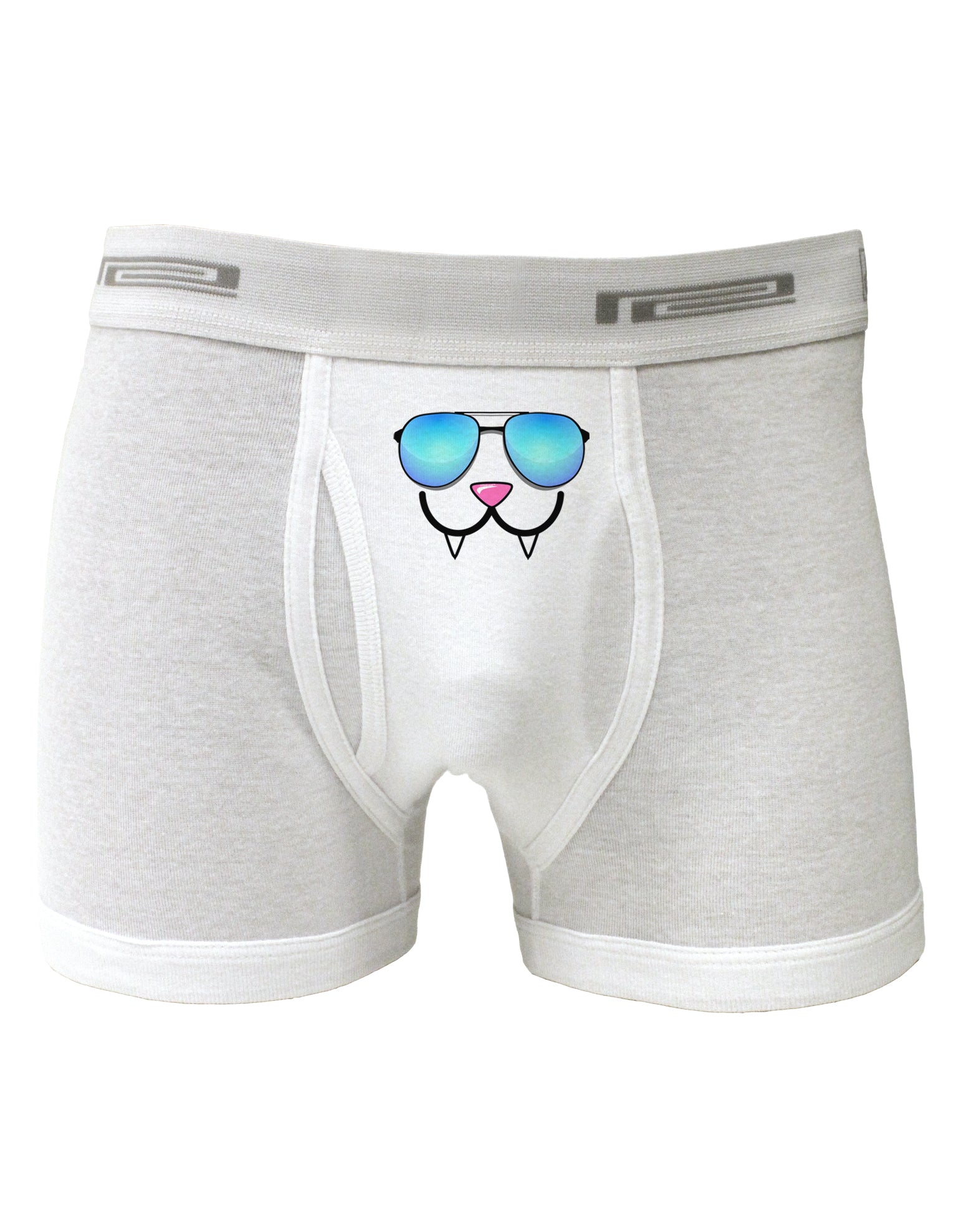 Kyu-T Face - Fangs Cool Sunglasses Boxer Briefs-Boxer Briefs-TooLoud-White-Small-Davson Sales