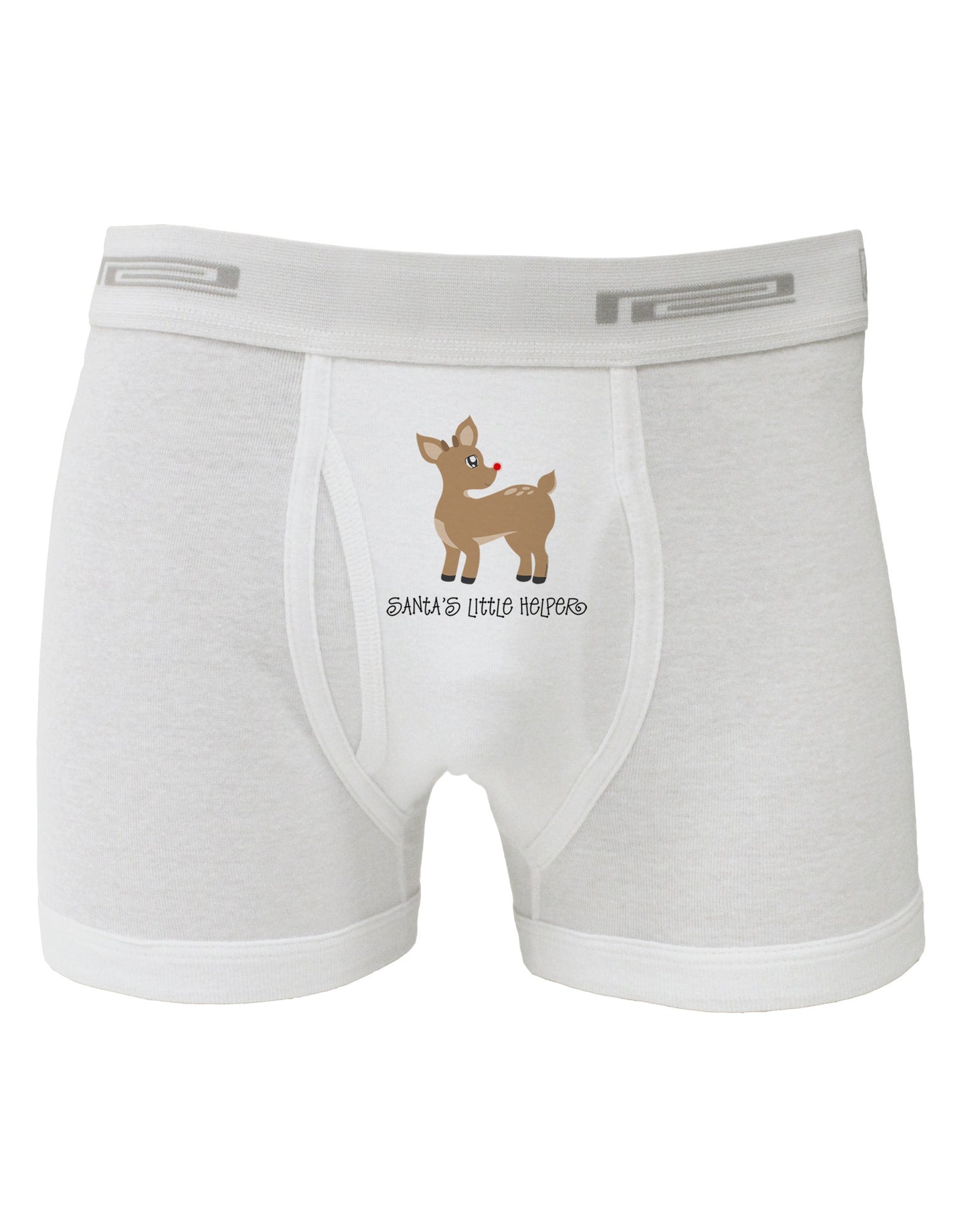 Santa's Little Helper Cute Rudolph - Christmas Boxer Briefs by TooLoud-Boxer Briefs-TooLoud-White-Small-Davson Sales