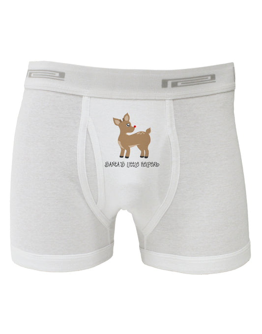 Santa's Little Helper Cute Rudolph - Christmas Boxer Briefs by TooLoud-Boxer Briefs-TooLoud-White-Small-Davson Sales