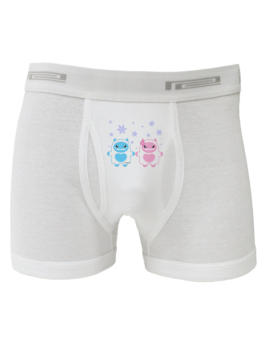 Cute Abominable Snowman Yeti Couple - Christmas Boxer Briefs-Boxer Briefs-TooLoud-White-Small-Davson Sales