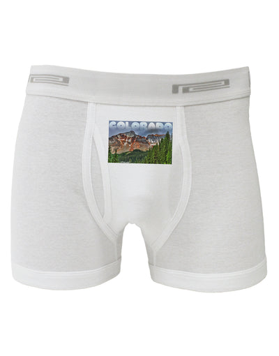 Colorado Mountains Forrest Text Boxer Briefs-Boxer Briefs-TooLoud-White-Small-Davson Sales