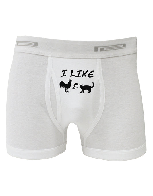 I Like Rooster & Cat Silhouette Boxer Briefs by TooLoud-Boxer Briefs-TooLoud-White-Small-Davson Sales