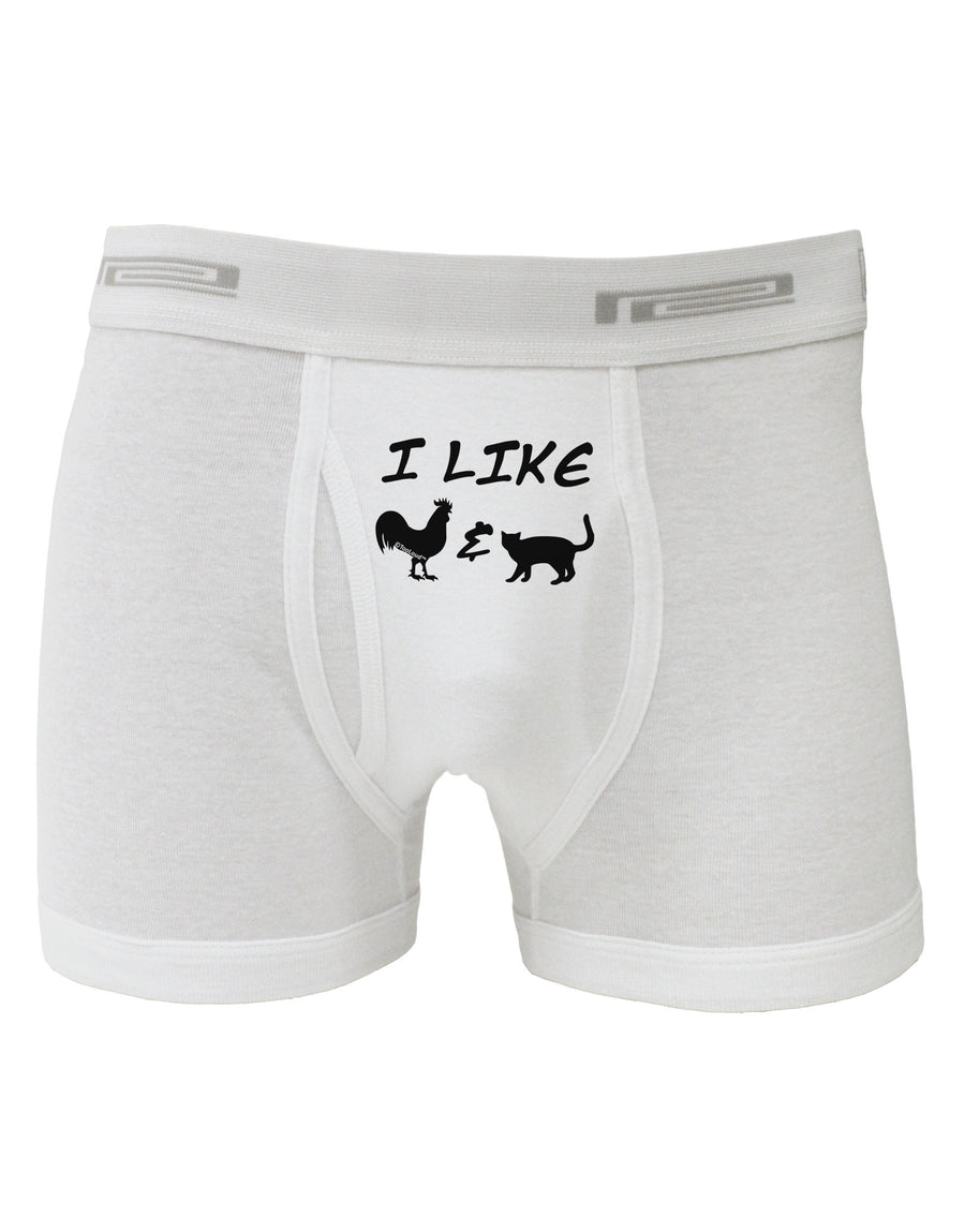 I Like Rooster & Cat Silhouette Boxer Briefs by TooLoud-Boxer Briefs-TooLoud-White-Small-Davson Sales