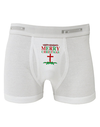 No Happy Holidays&#44; Merry Christmas Boxer Briefs-Boxer Briefs-TooLoud-White-Small-Davson Sales