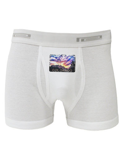 Colorado Rainbow Sunset Text Boxer Briefs-Boxer Briefs-TooLoud-White-Small-Davson Sales