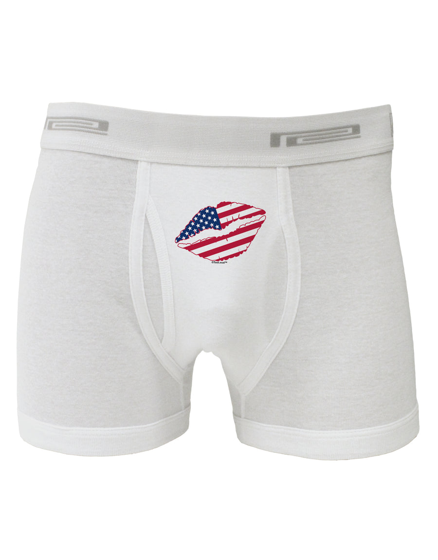 American Flag Lipstick Boxer Briefs-Boxer Briefs-TooLoud-White-Small-Davson Sales