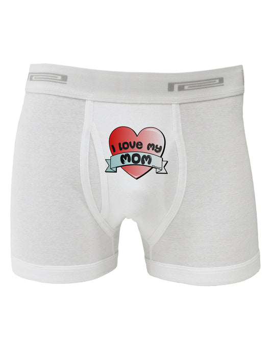 I Love My Mom - Heart Banner Design Boxer Briefs by TooLoud-Boxer Briefs-TooLoud-White-Small-Davson Sales