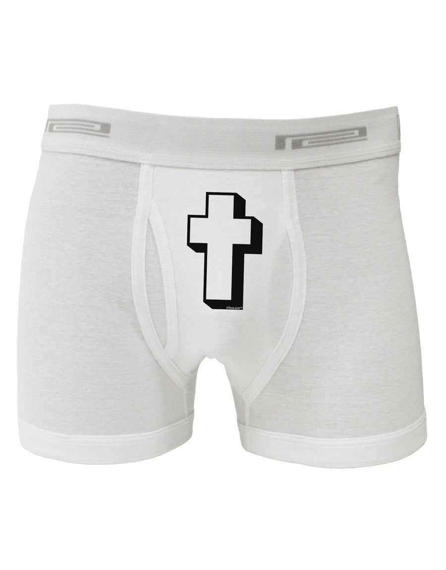 Simple Cross Design Black Boxer Briefs by TooLoud-Boxer Briefs-TooLoud-White-Small-Davson Sales