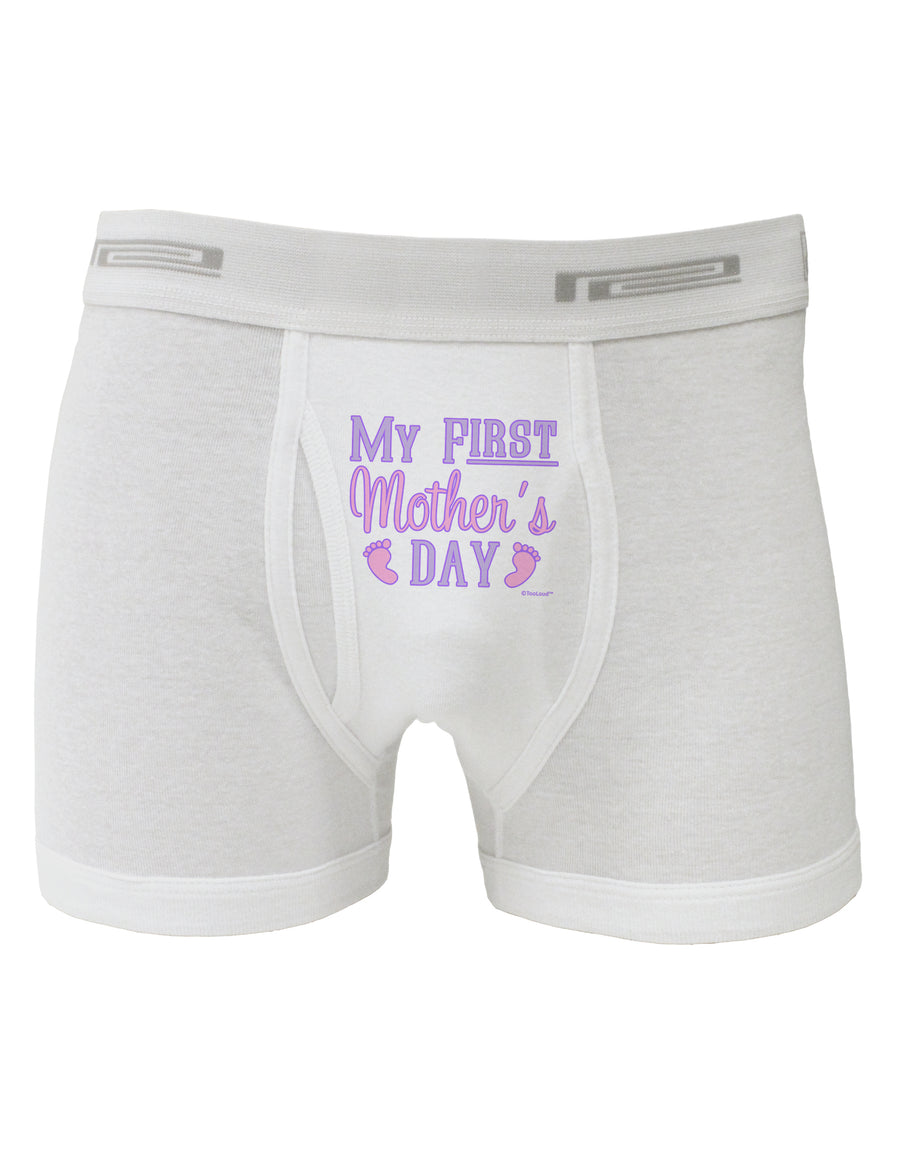 My First Mother's Day - Baby Feet - Pink Boxer Briefs by TooLoud-Boxer Briefs-TooLoud-White-Small-Davson Sales