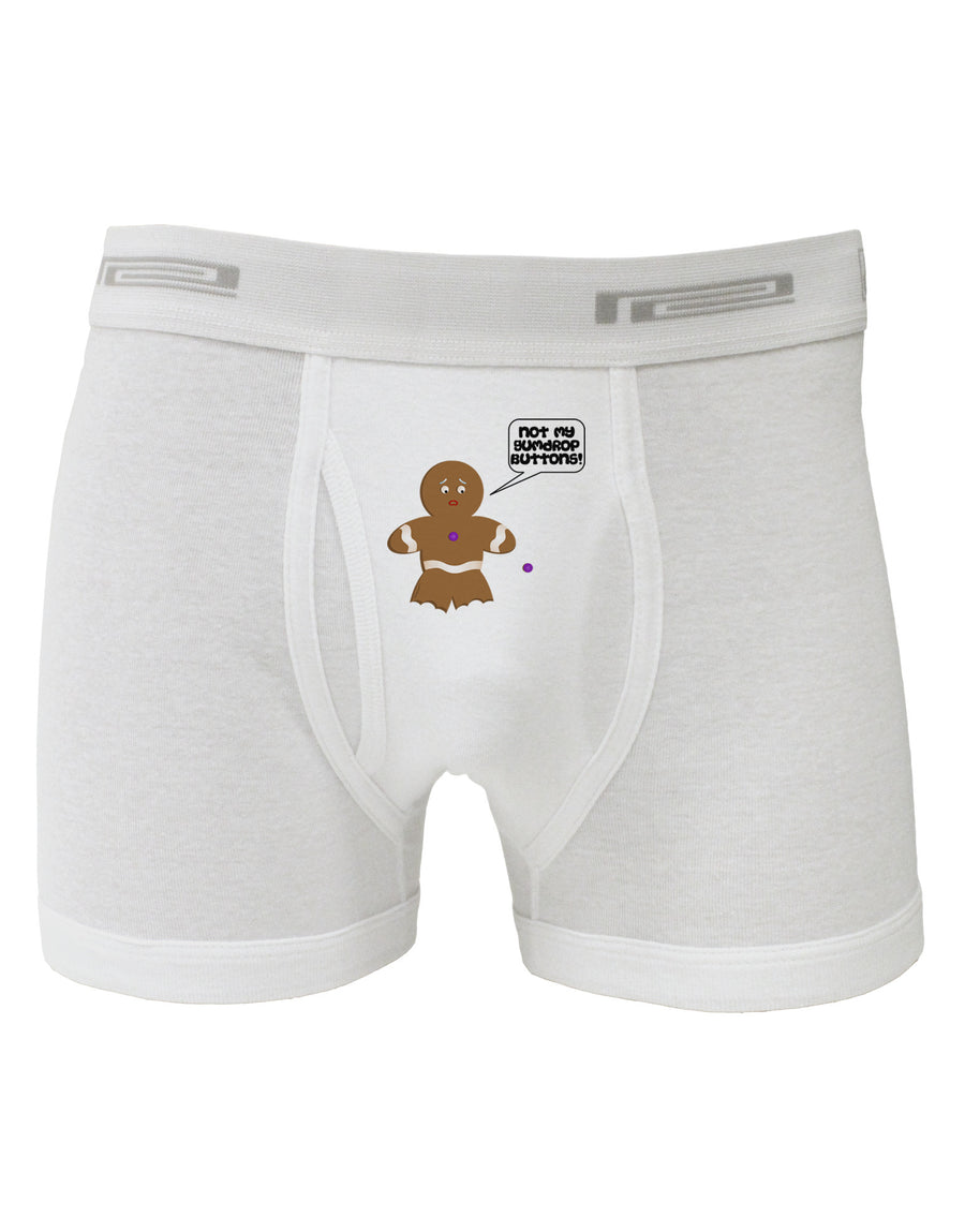 Not My Gumdrop Buttons Gingerbread Man Christmas Boxer Briefs-Boxer Briefs-TooLoud-White-Small-Davson Sales