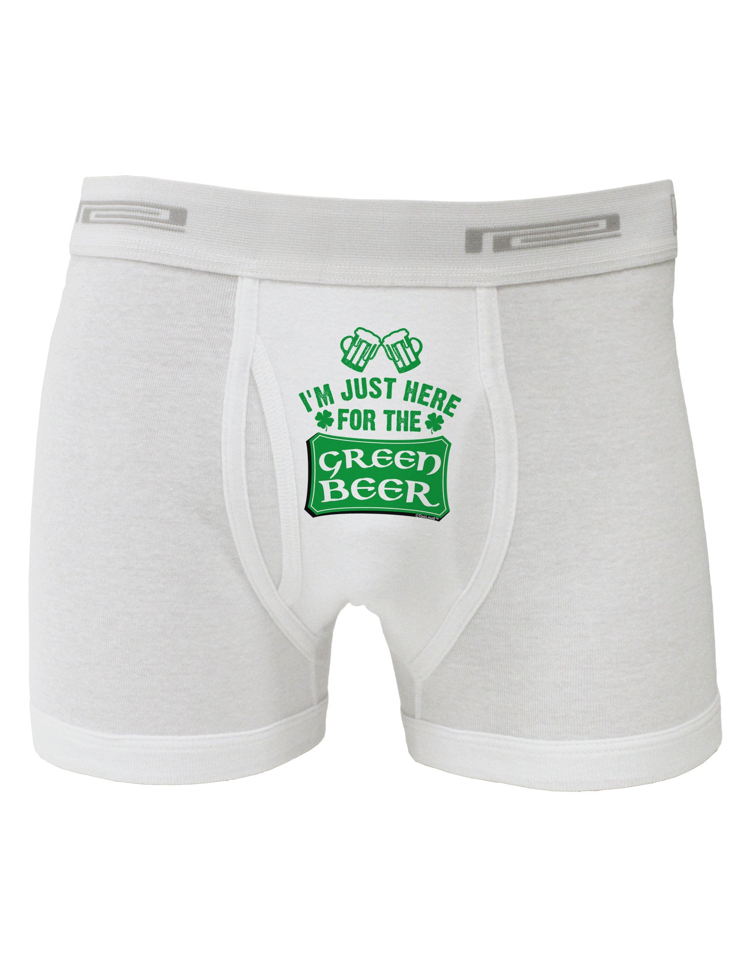 Just Here For The Green Beer Boxer Briefs-Boxer Briefs-TooLoud-White-Small-Davson Sales