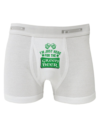 Just Here For The Green Beer Boxer Briefs-Boxer Briefs-TooLoud-White-Small-Davson Sales