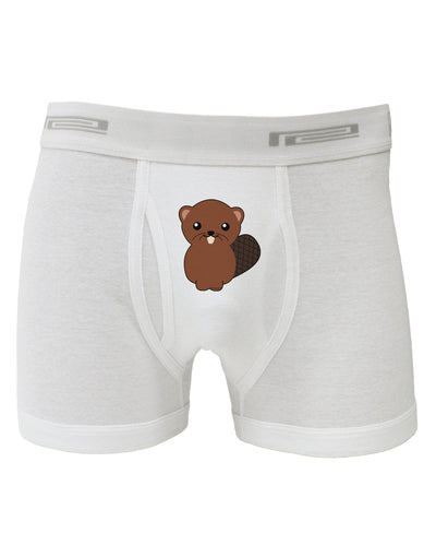 Cute Beaver Boxer Briefs-Boxer Briefs-TooLoud-White-Small-Davson Sales