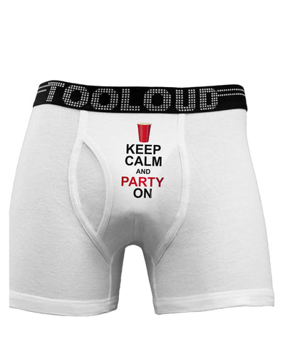 Keep Calm - Party Beer Boxer Briefs-Boxer Briefs-TooLoud-White-Small-Davson Sales