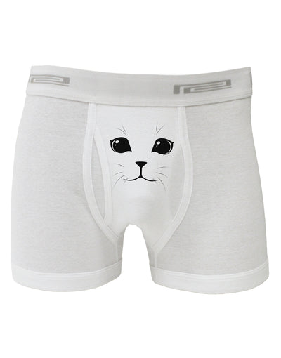 Cute Cat Face Boxer Briefs by-Boxer Briefs-TooLoud-White-Small-Davson Sales