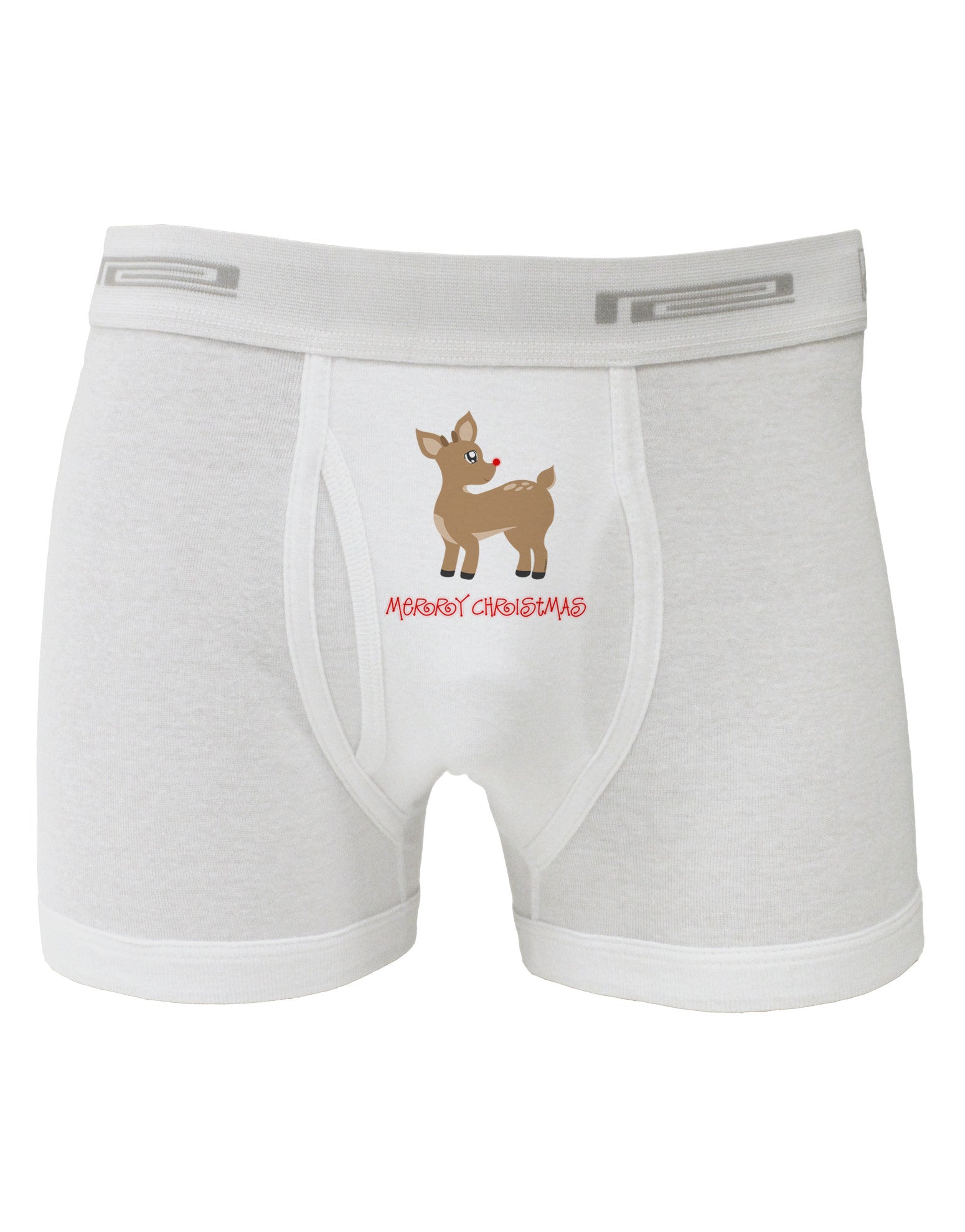 Cute Rudolph the Reindeer - Merry Christmas Boxer Briefs by TooLoud-Boxer Briefs-TooLoud-White-Small-Davson Sales