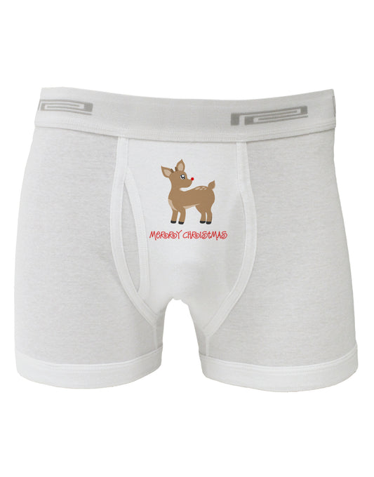 Cute Rudolph the Reindeer - Merry Christmas Boxer Briefs by TooLoud-Boxer Briefs-TooLoud-White-Small-Davson Sales