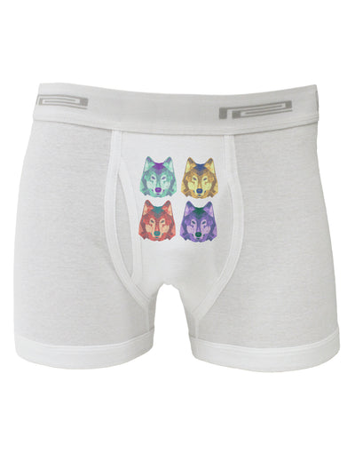 Geometric Wolf Head Pop Art Boxer Briefs-Boxer Briefs-TooLoud-White-Small-Davson Sales