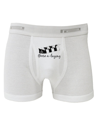 Six Geese A laying Text Boxer Briefs-Boxer Briefs-TooLoud-White-Small-Davson Sales