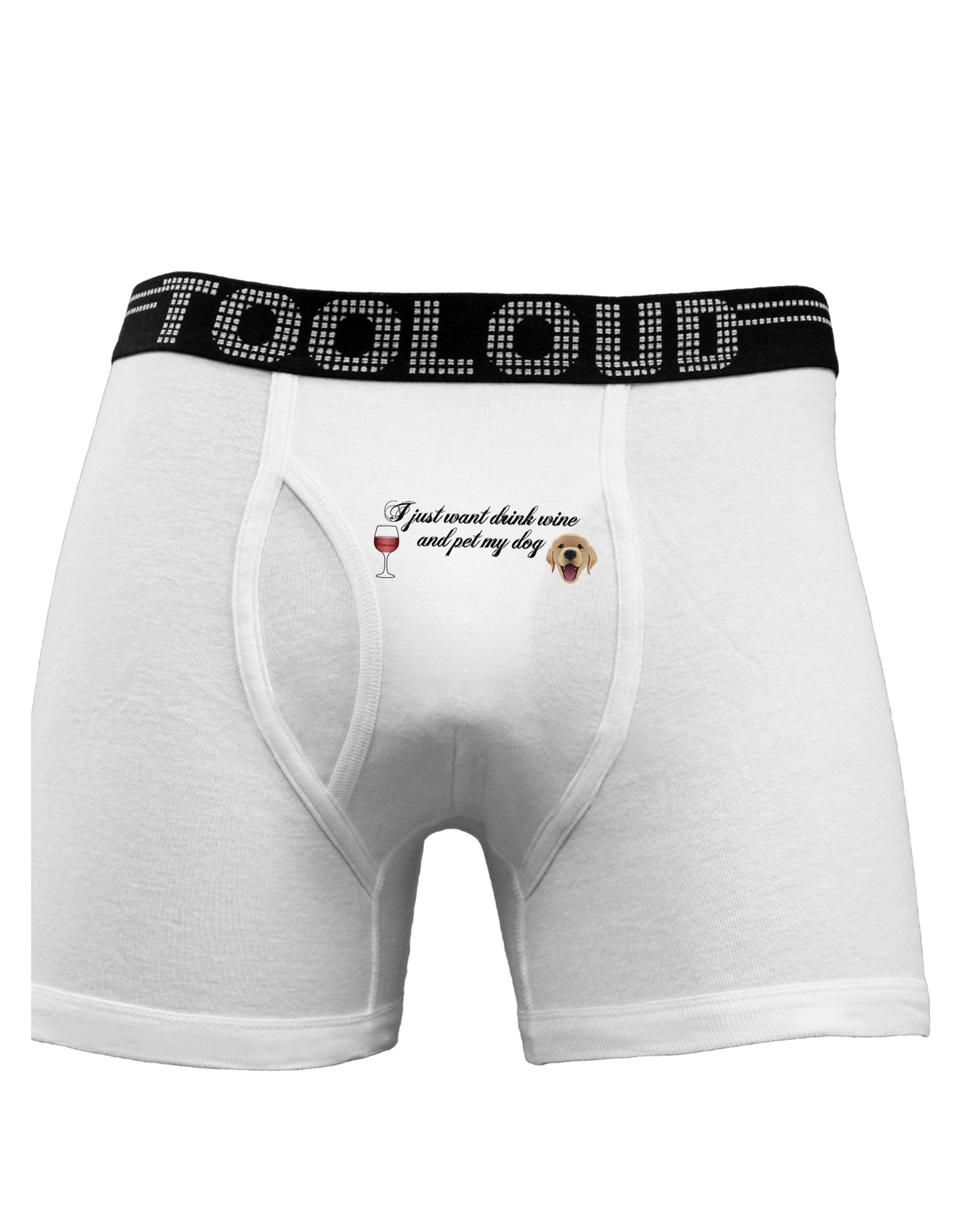 I Just Want To Drink Wine And Pet My Dog Boxer Briefs by TooLoud-Boxer Briefs-TooLoud-White-Small-Davson Sales