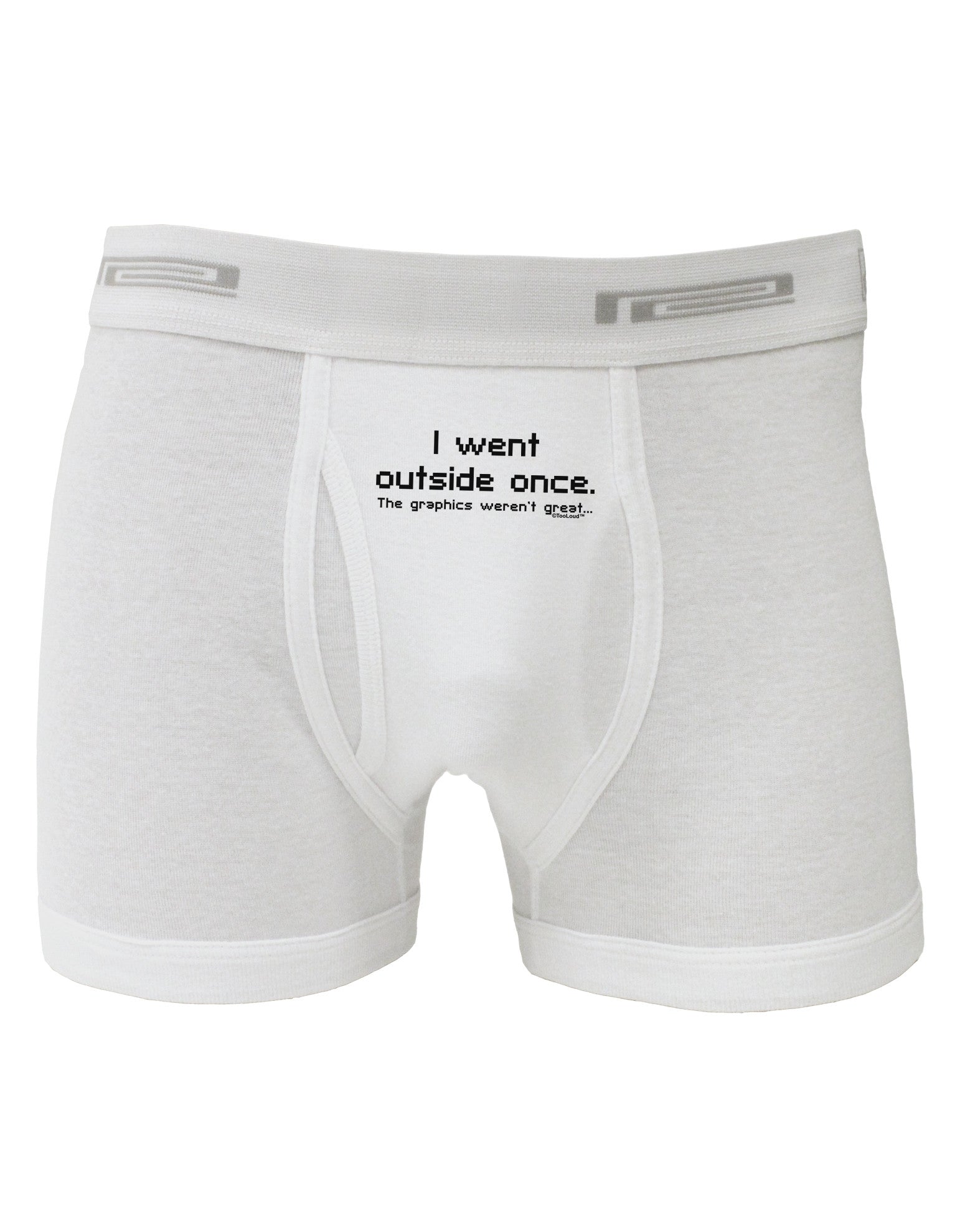 I Went Outside Once Text Boxer Briefs-Boxer Briefs-TooLoud-White-Small-Davson Sales