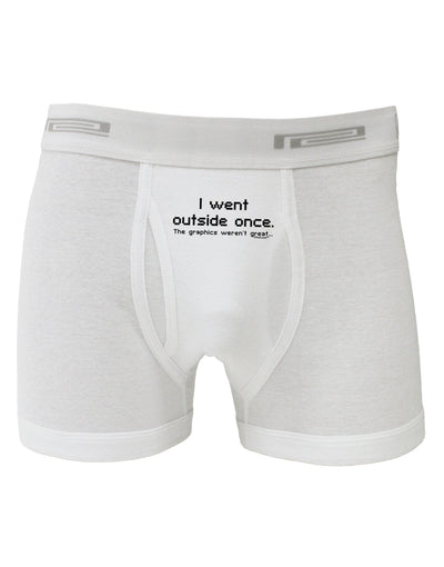 I Went Outside Once Text Boxer Briefs-Boxer Briefs-TooLoud-White-Small-Davson Sales