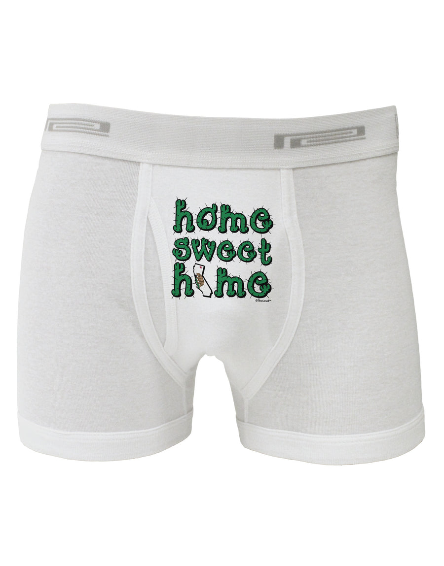 Home Sweet Home - California - Cactus and State Flag Boxer Briefs by TooLoud-Boxer Briefs-TooLoud-White-Small-Davson Sales