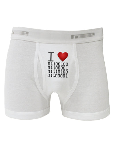 I Heart Binary Data Boxer Briefs-Boxer Briefs-TooLoud-White-Small-Davson Sales