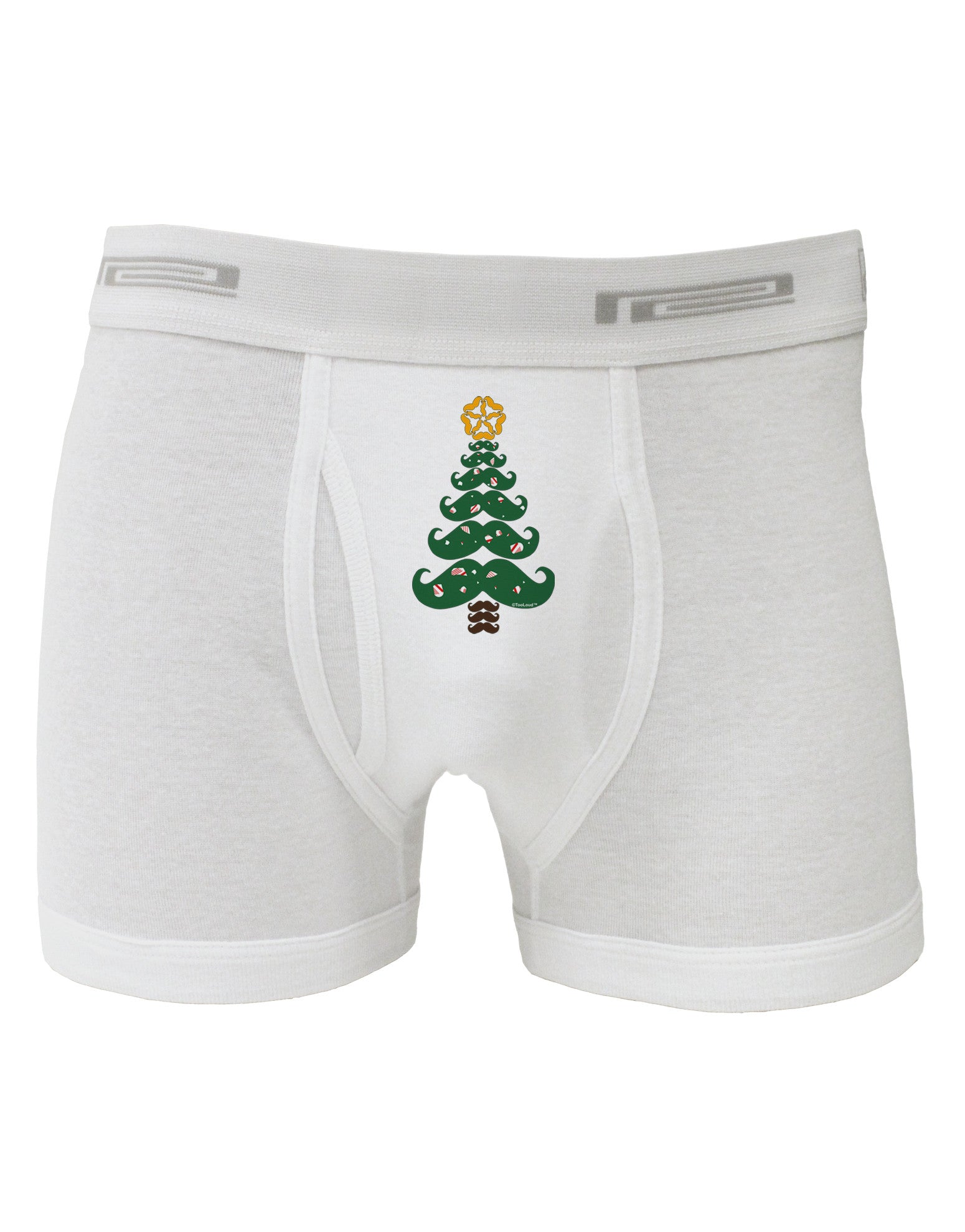 Mustache Christmas Tree Boxer Briefs-Boxer Briefs-TooLoud-White-Small-Davson Sales