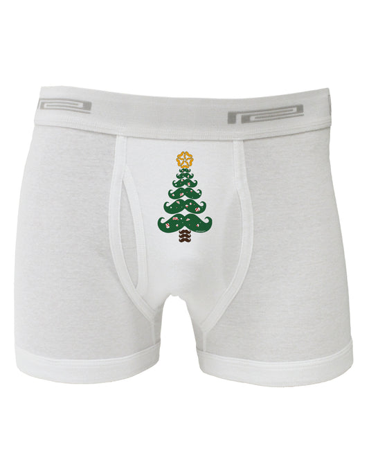 Mustache Christmas Tree Boxer Briefs-Boxer Briefs-TooLoud-White-Small-Davson Sales