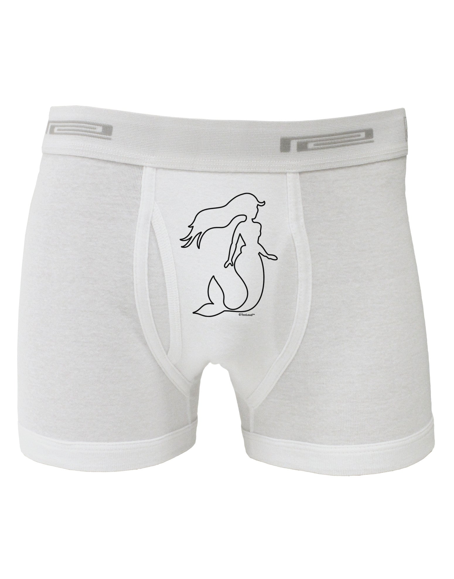 Mermaid Outline Boxer Briefs-Boxer Briefs-TooLoud-White-Small-Davson Sales